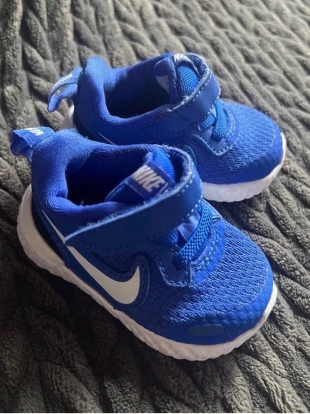 Nike Toddler Royal Blue and White Hook-and-Loop Sneakers